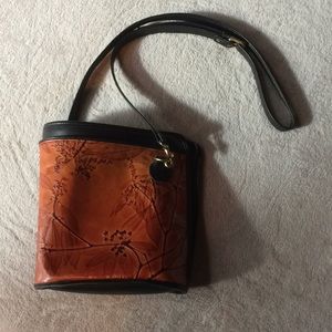 CL Whitings Collection Leaf Leather Hand Bag